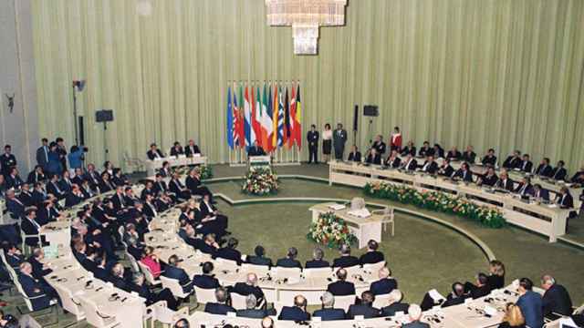 Fotografía del Tratado de Maastricht (Holanda), celebrado el 7 de febrero de 1992