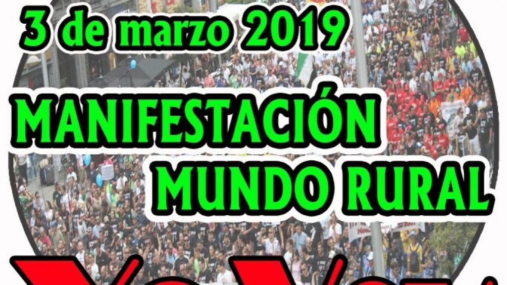 Cartel de convocatoria de la manifestación del mundo rural.
