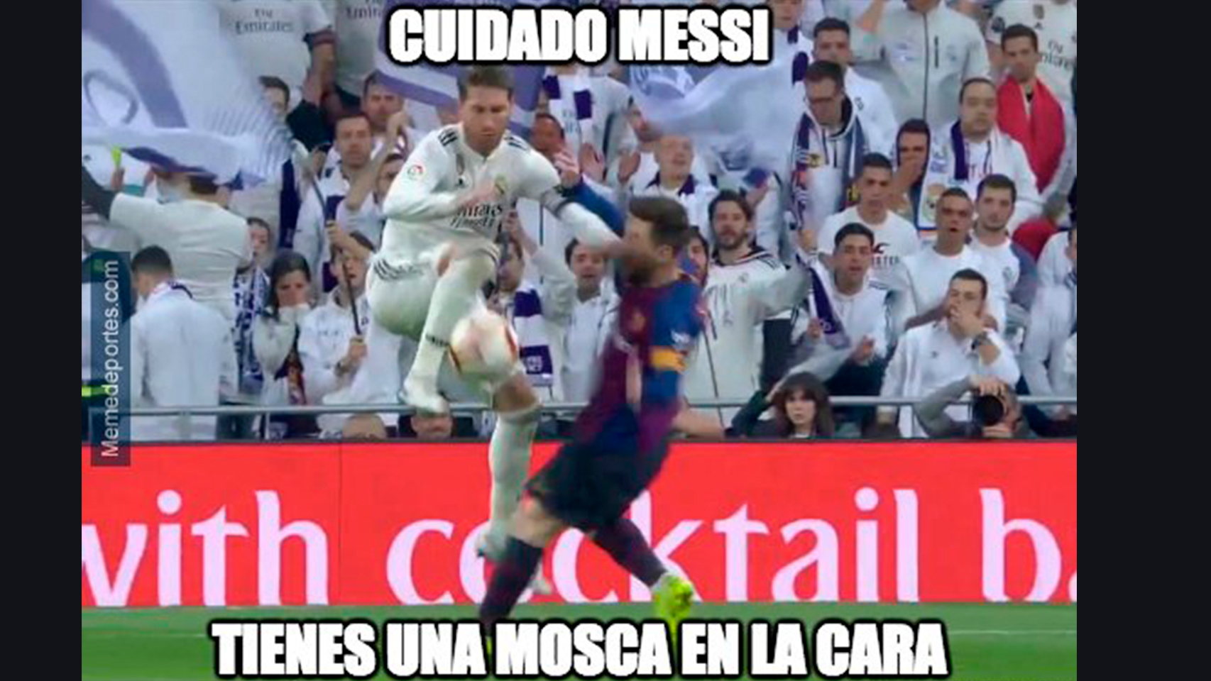 Lance del juego entre Sergio Ramos y Leo Messi