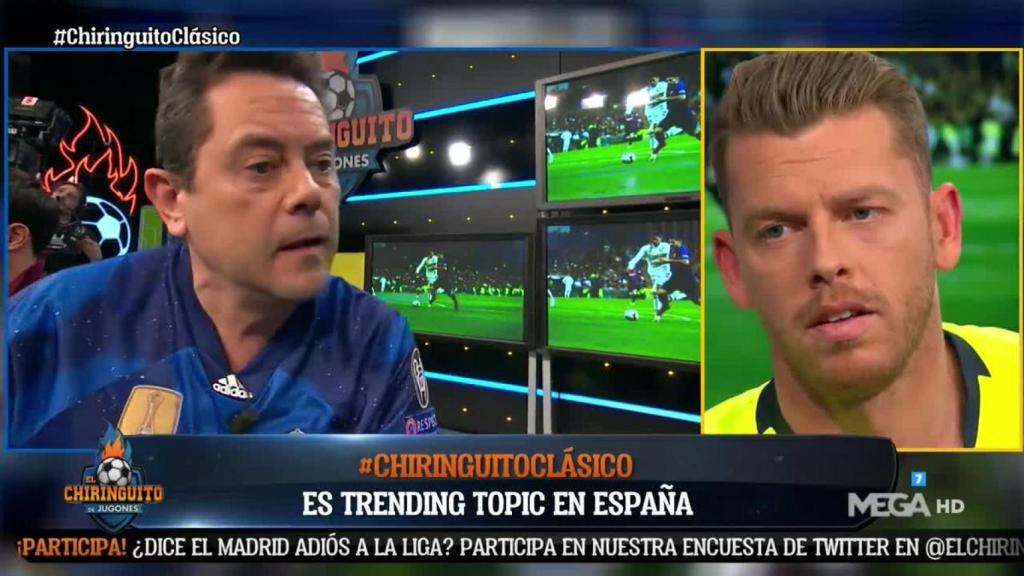 Tomás Roncero en El Chiringuito. Foto: Twitter (@elchiringuitotv)