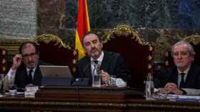 El presidente del tribunal y ponente de la sentencia, Manuel Marchena (c).