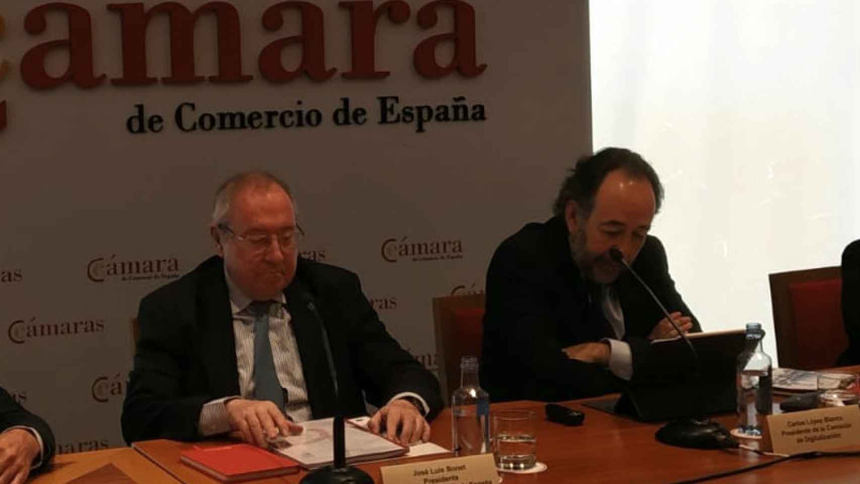 José Luis Bonet, presidente de la Cámara de Comercio de España y Carlos López Blanco, presidente de la Comisión de digitalización.