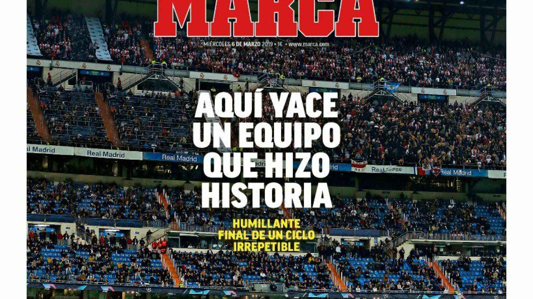 La portada del diario MARCA (06/03/2019)