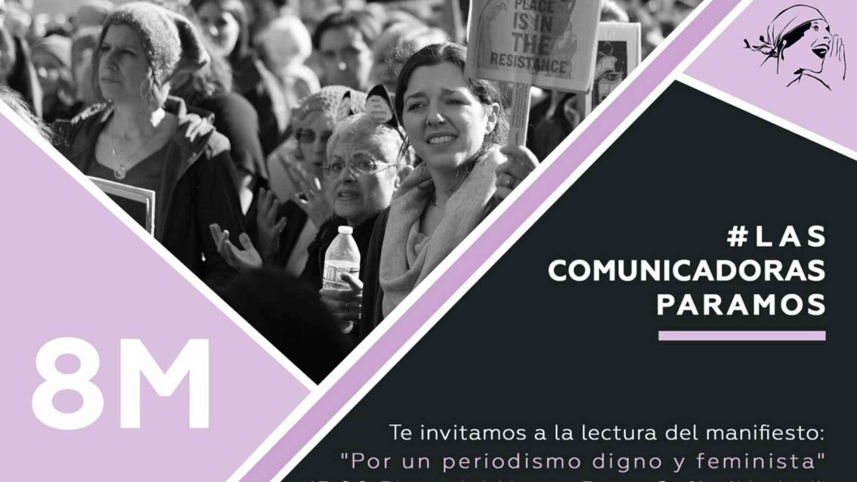 Cartel para la concentración de las mujeres periodistas en el 8-M