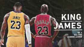 LeBron James supera a Michael Jordan como cuarto máximo anotador de la NBA. Foto: Twitter (@Lakers)