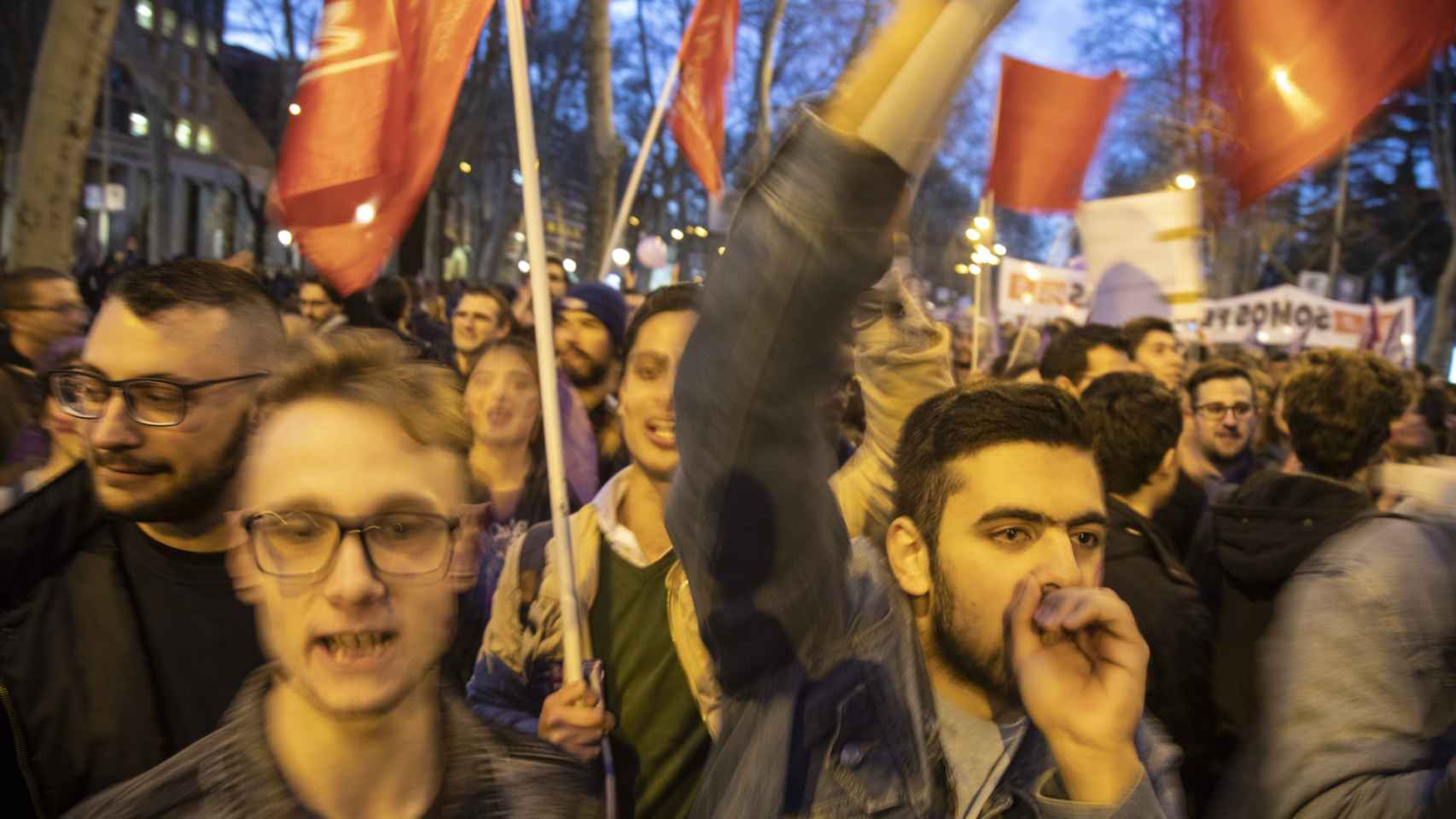 Miembros de las Juventudes Socialistas, durante la manifestación.