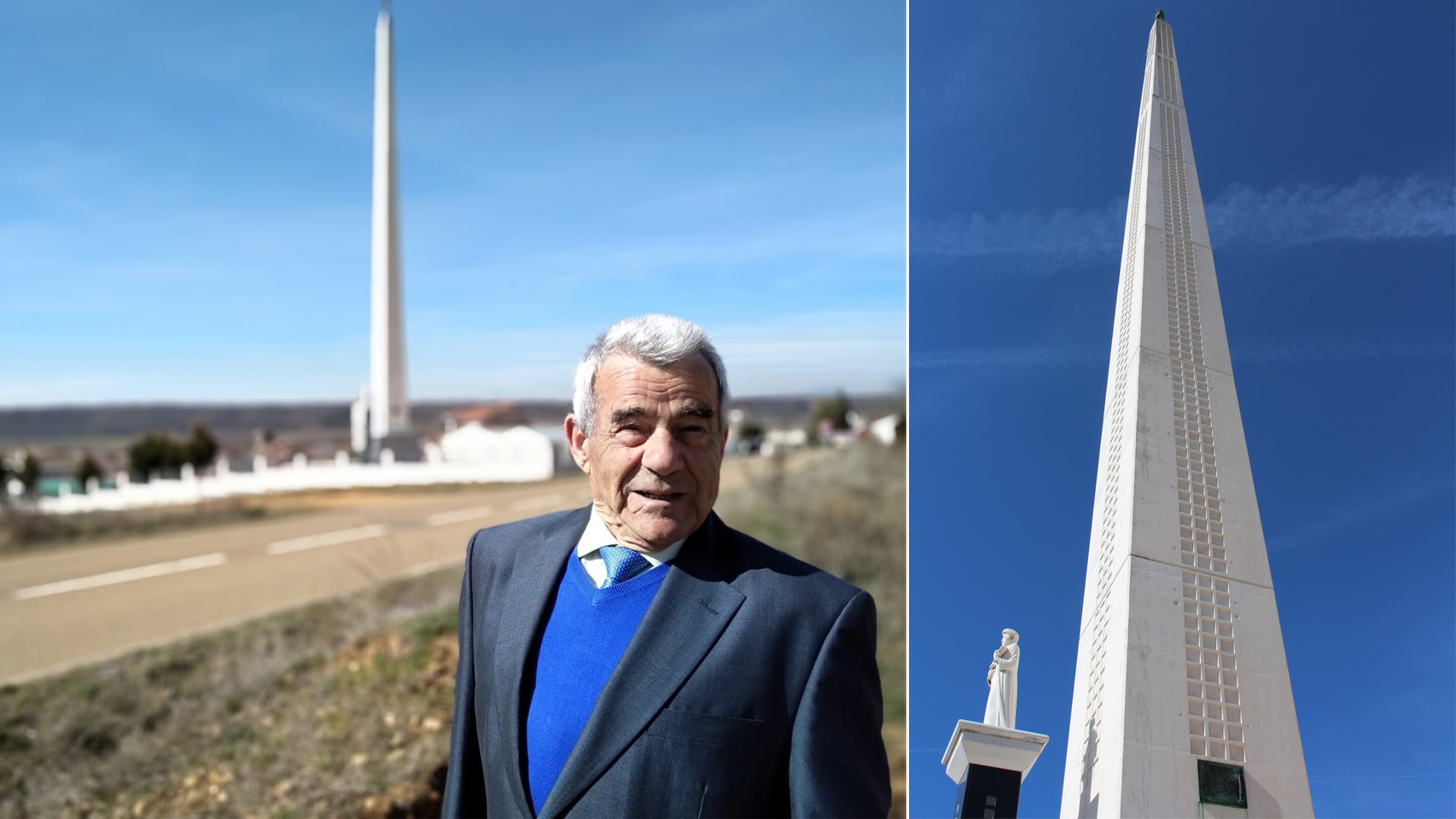 Eutimio construyó un obelisco de 45 metros para honrar a su mujer.