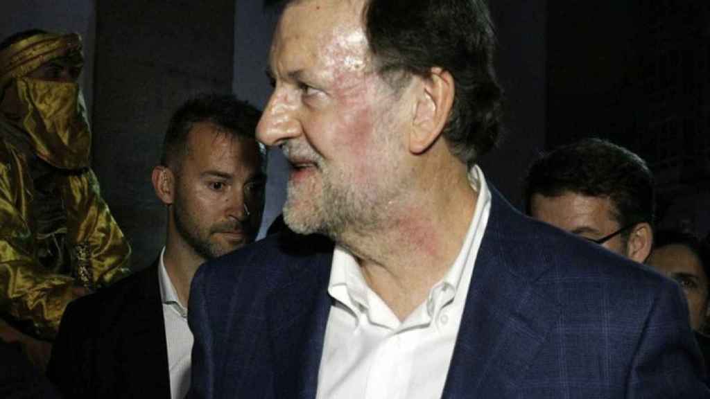 Mariano Rajoy, golpeado en Pontevedra.