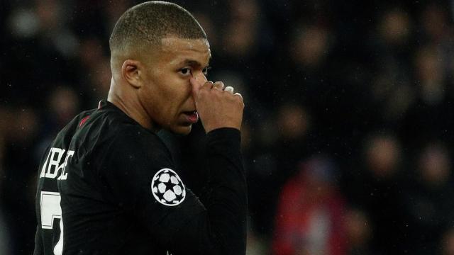 Mbappé en el PSG - Manchester United de Champions League