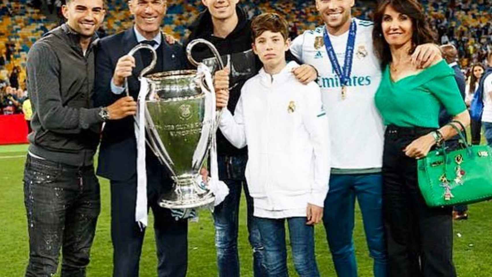 Zidane con su familia tras ganar la Champions
