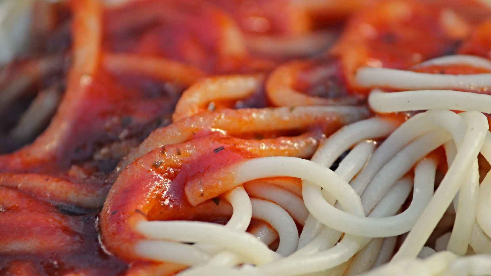 Plato de espaguetis con una salsa como la que Moskowitz ayudó a desarrollar.