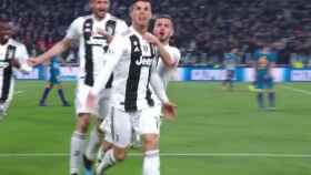 Cristiano Ronaldo celebra su segundo gol. Foto: Twitter (@chirichampions)
