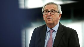 El presidente Jean-Claude Juncker, durante un discurso en Estrasburgo