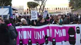 Una manifestación feminista en Italia.
