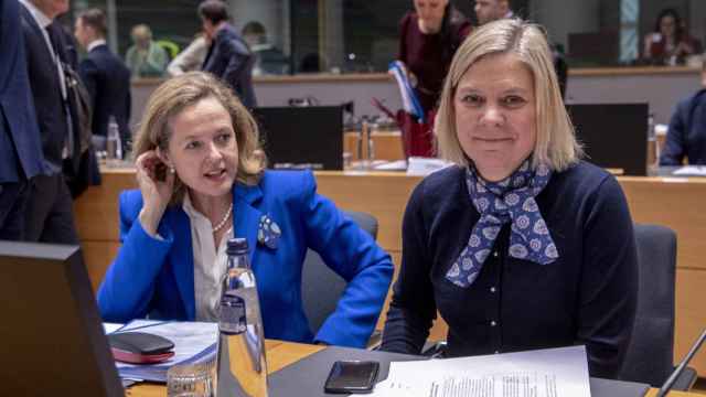 La ministra Calviño y su homóloga sueca, durante la reunión del Ecofin
