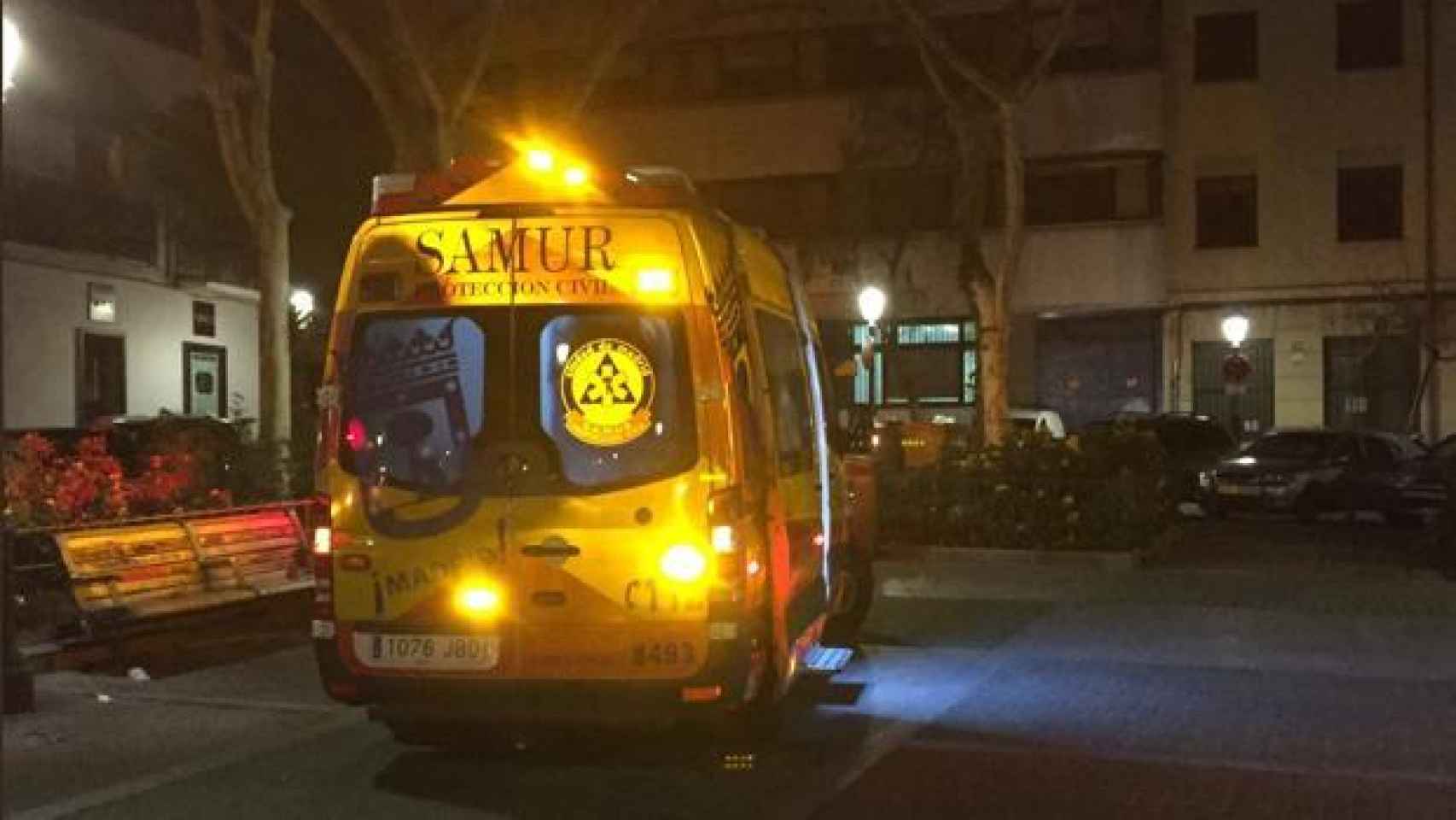 Ambulancia de Emergencias en el lugar de los hechos. Foto: Emergencias Madrid