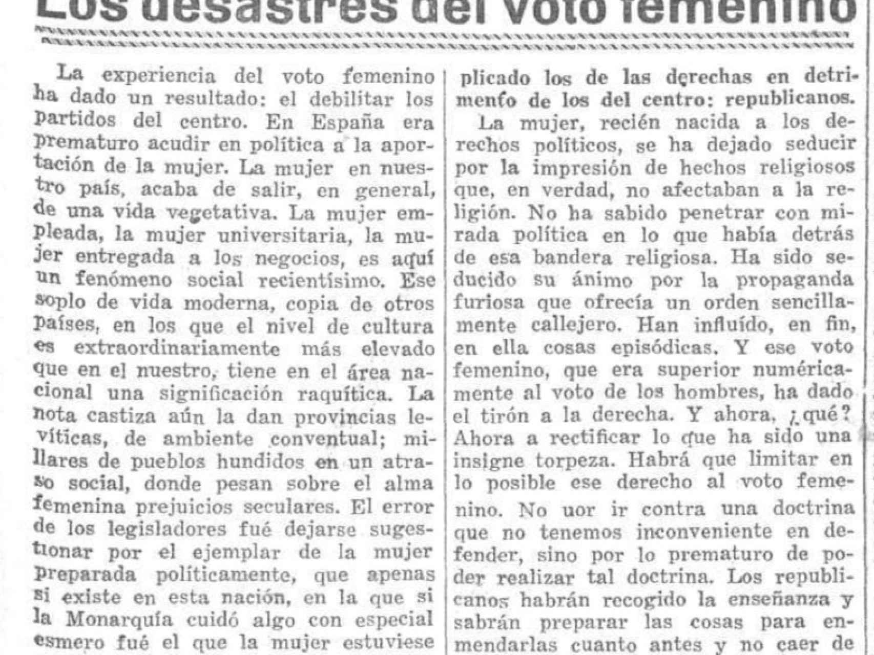 Editorial del 'Heraldo de Madrid'