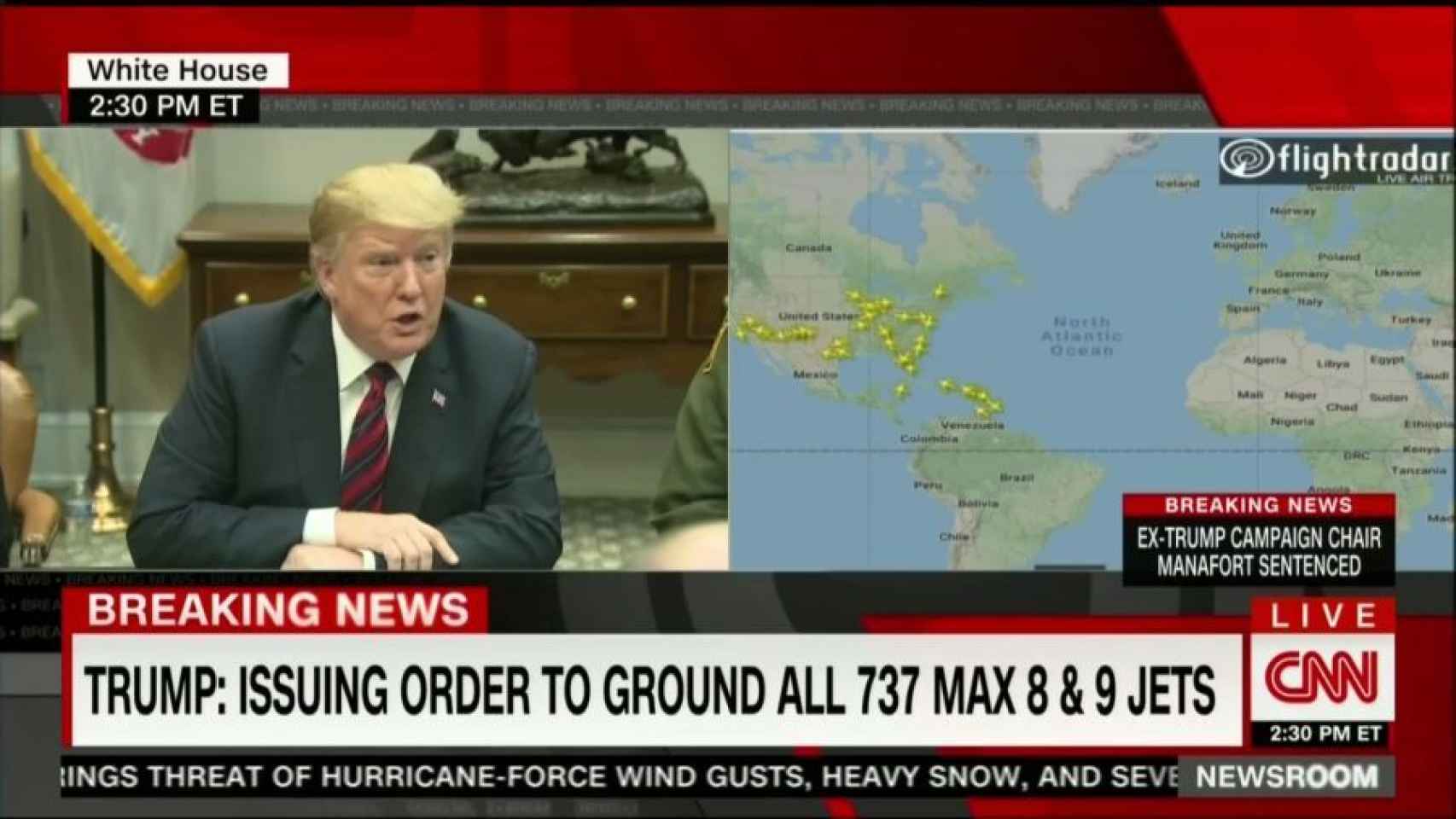 Donald Trump, durante el anuncio de la orden de emergencia.