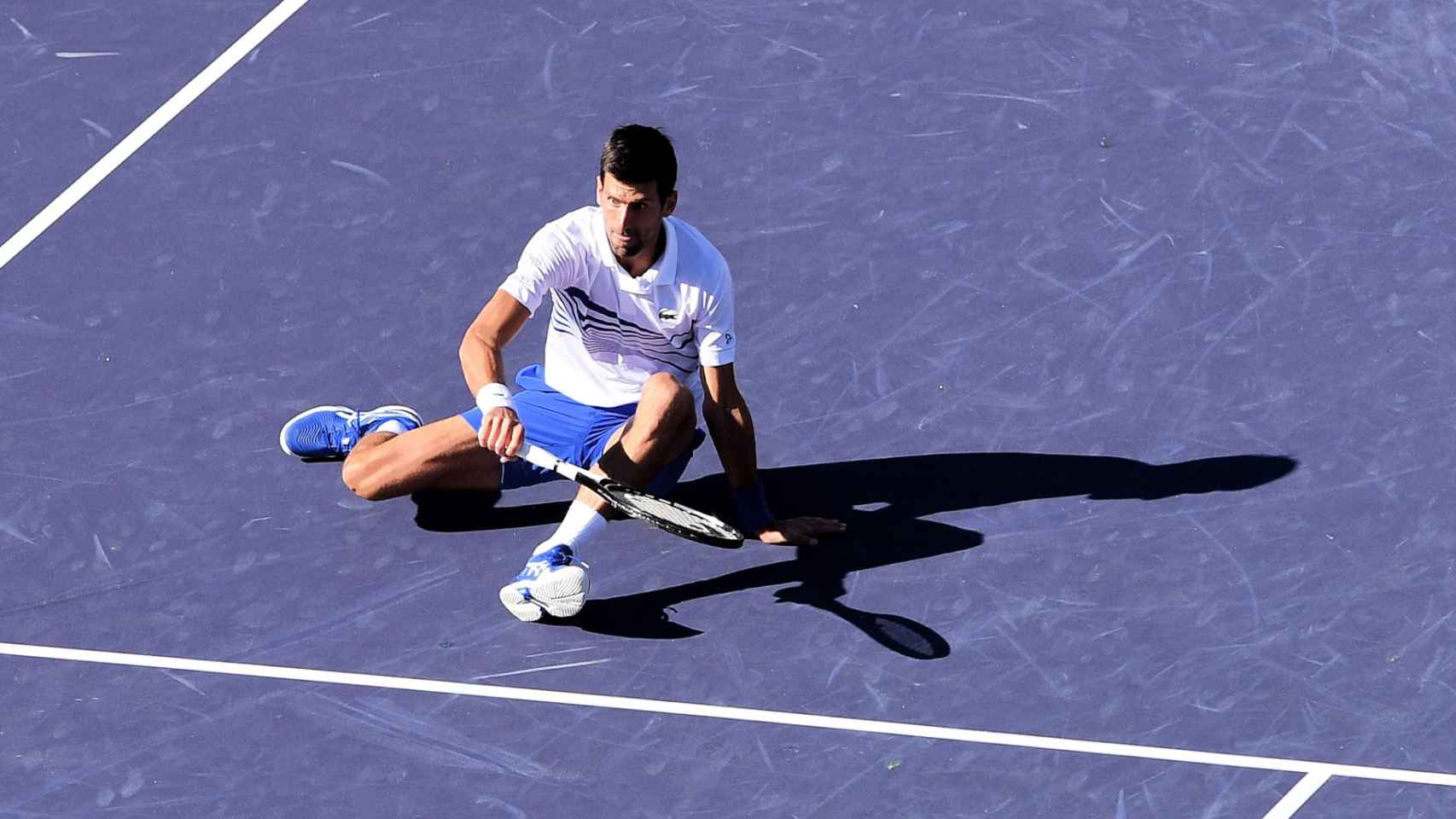 Djokovic, durante su derrota en India Wells.