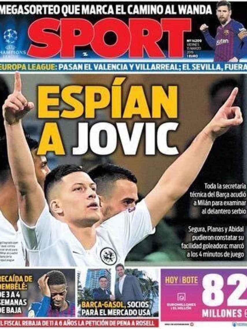 La portada del diario Sport (15/03/2019)