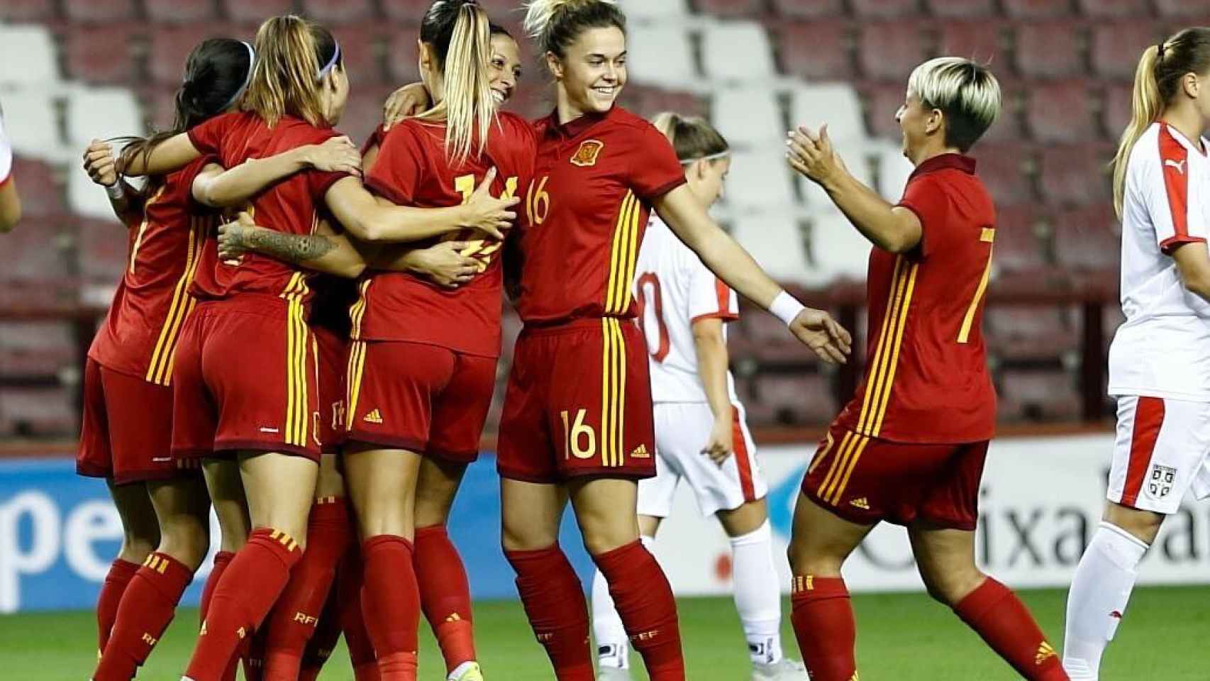 La selección española de fútbol femenino. Foto: Twitter: (@MapiLeon16)