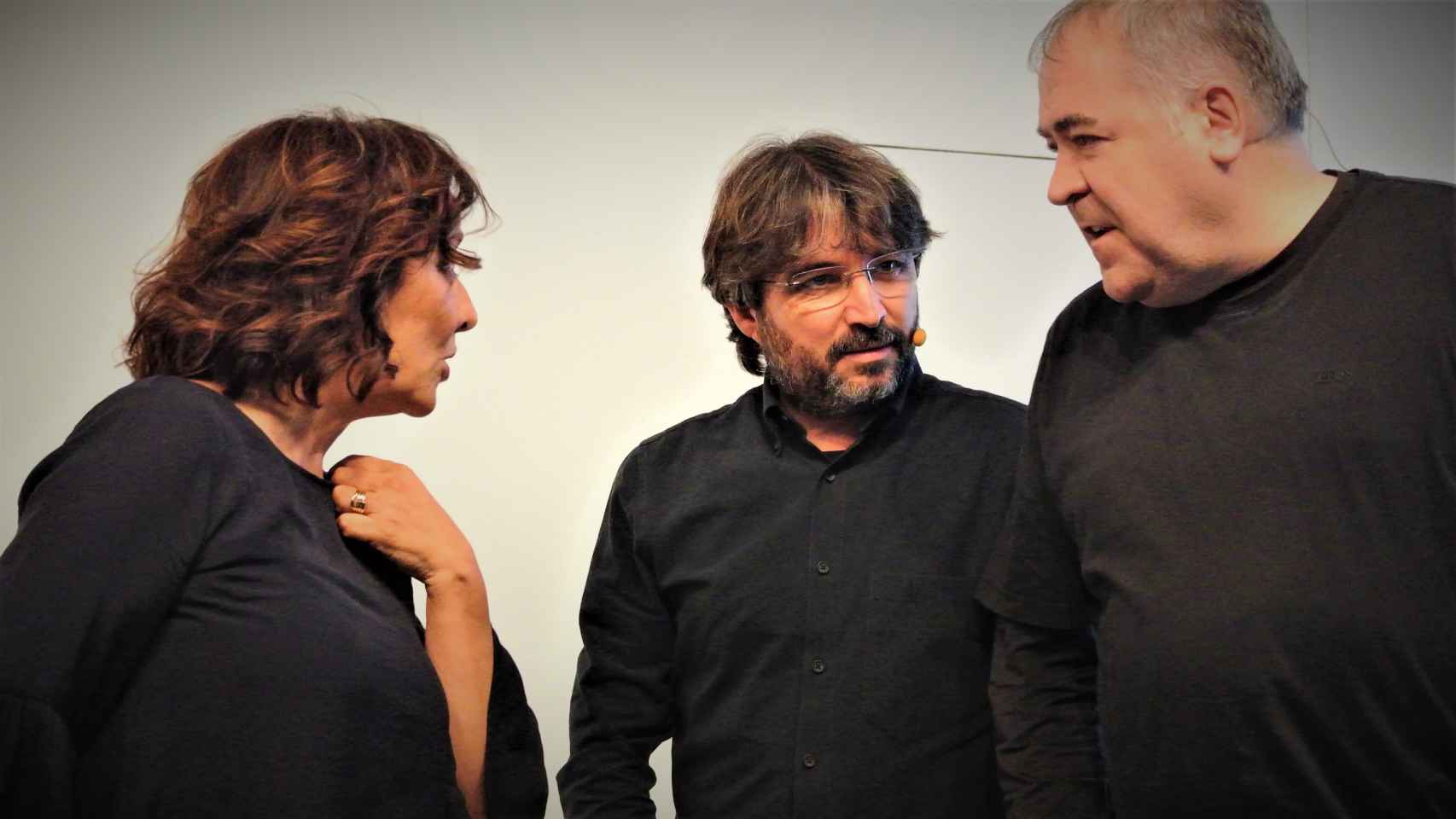Pepa Bueno, Jordi Évole y Antonio García Ferreras, en la presentación de 'Tres días en la cárcel', de Jordi Cuixart y gemma Nierga.