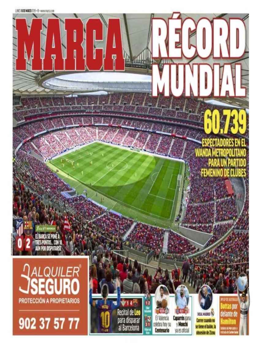 La portada del diario MARCA (18/03/2019)