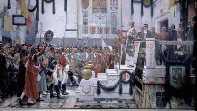 La promulgación de la Constitución de 1812, obra de Salvador Viniegra