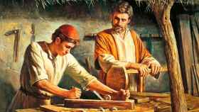 Imagen de San José junto a su hijo Jesús