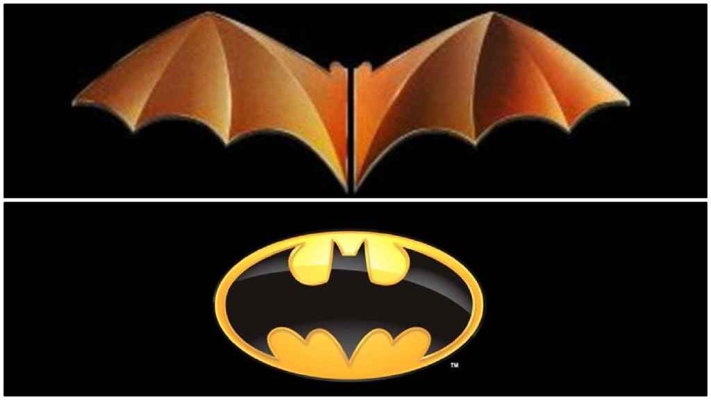 Comparativa entre el logo del centenario del Valencia y el de Batman