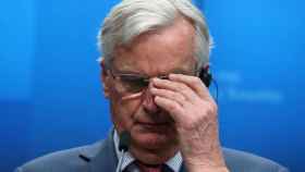El negociador de la UE para el 'brexit', Michel Barnier, durante la  rueda de prensa