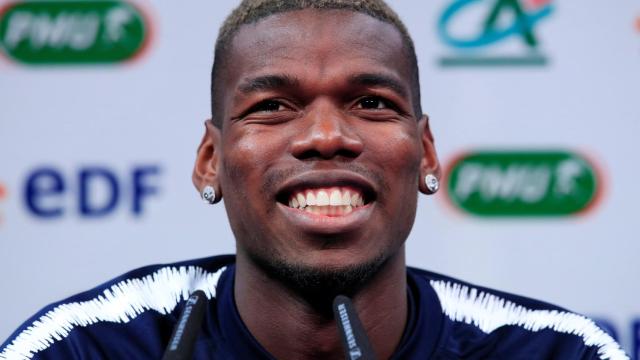 Paul Pogba, durante una conferencia de prensa con Francia