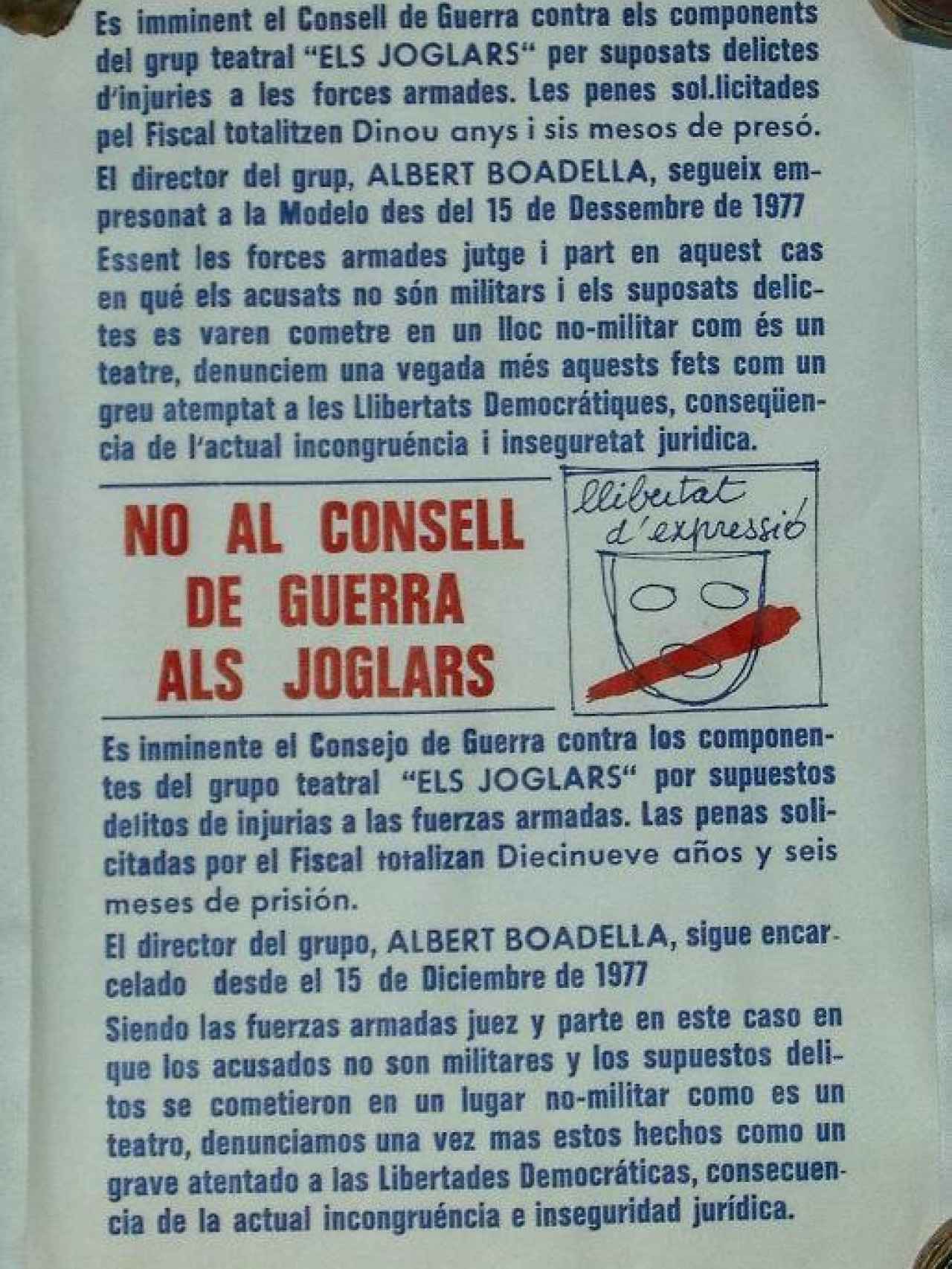 Uno de los carteles de la campaña contra la censura posfranquista.