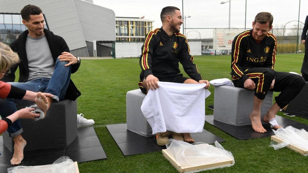 Eden Hazard, concentrado con la selección de Bélgica. Foto: Twitter (@belgiumfootball)