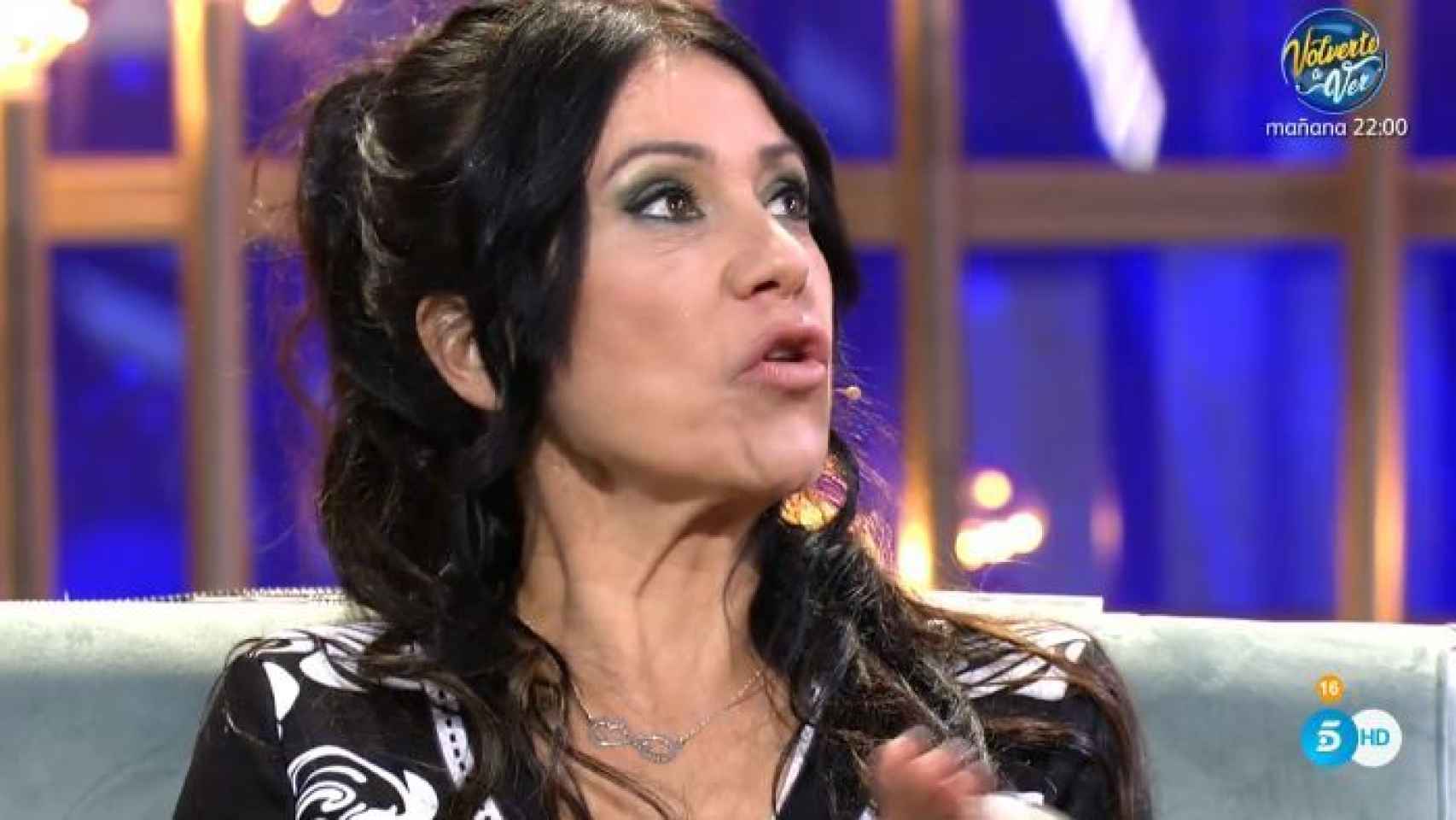 Maite Galdeano en el plató de Telecinco.
