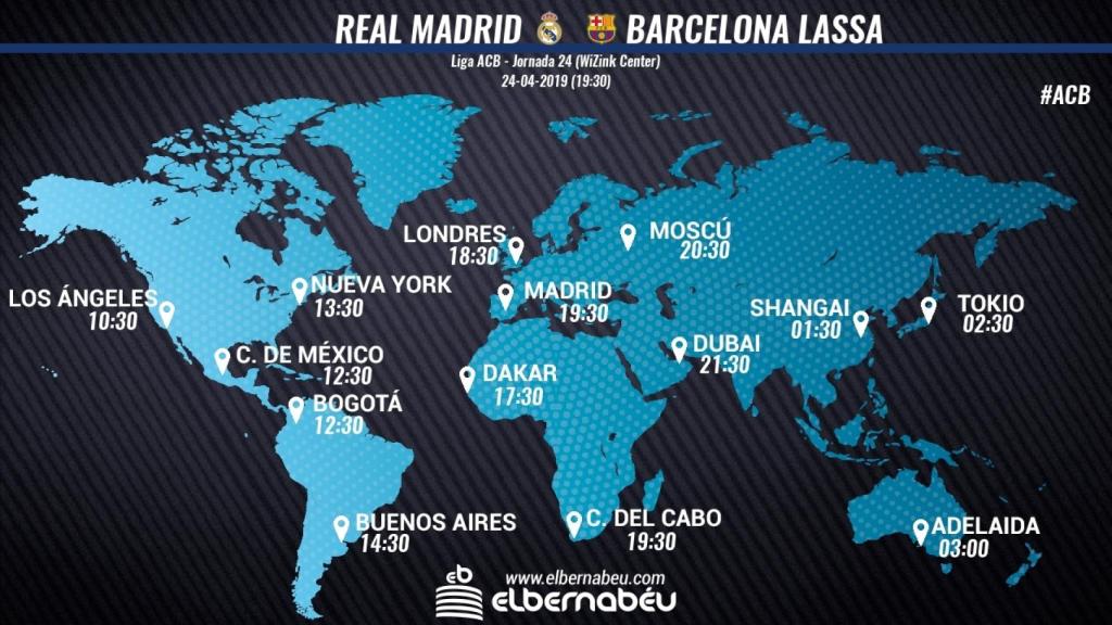 Horario del Real Madrid - Barcelona Lassa