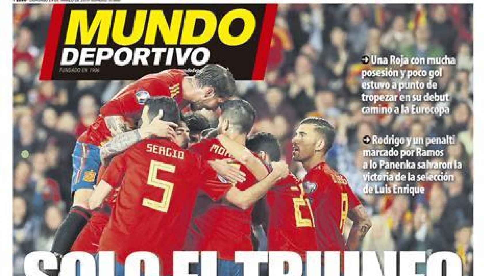 Portada del diario Mundo Deportivo (24/03/2019)