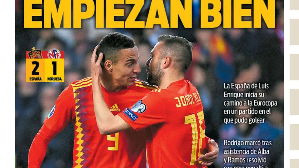 Portada del diario Sport (24/03/2019)