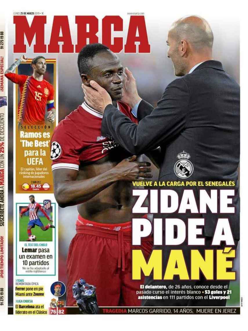La portada del diario MARCA (25/03/2019)