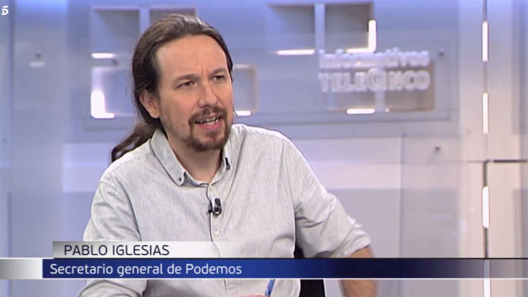 Pablo Iglesias, entrevistado en Telecinco.