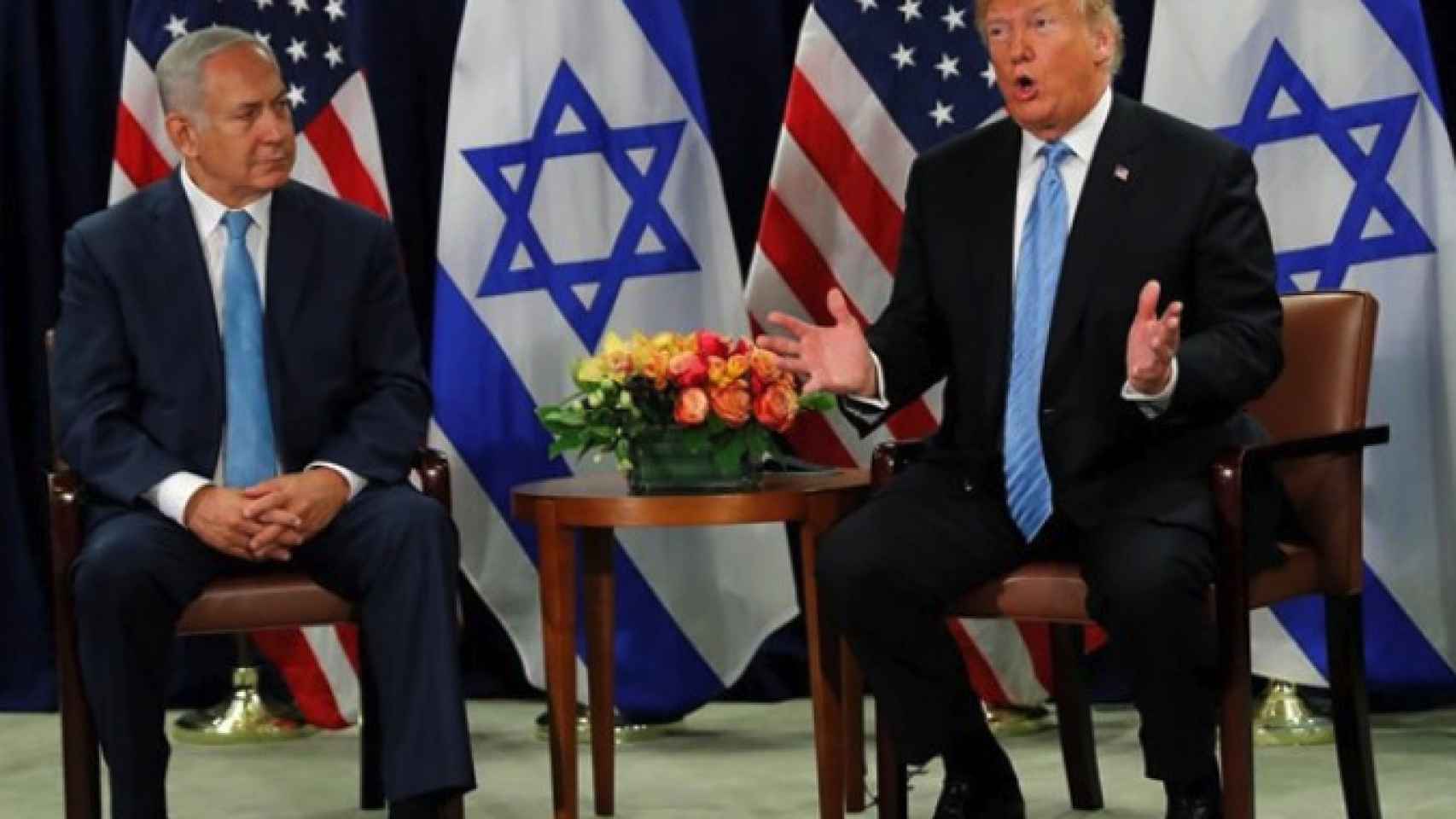 El primer ministro de Israel Benjamin Netanyah, junto al presidente de EEUU, Donald Trump.