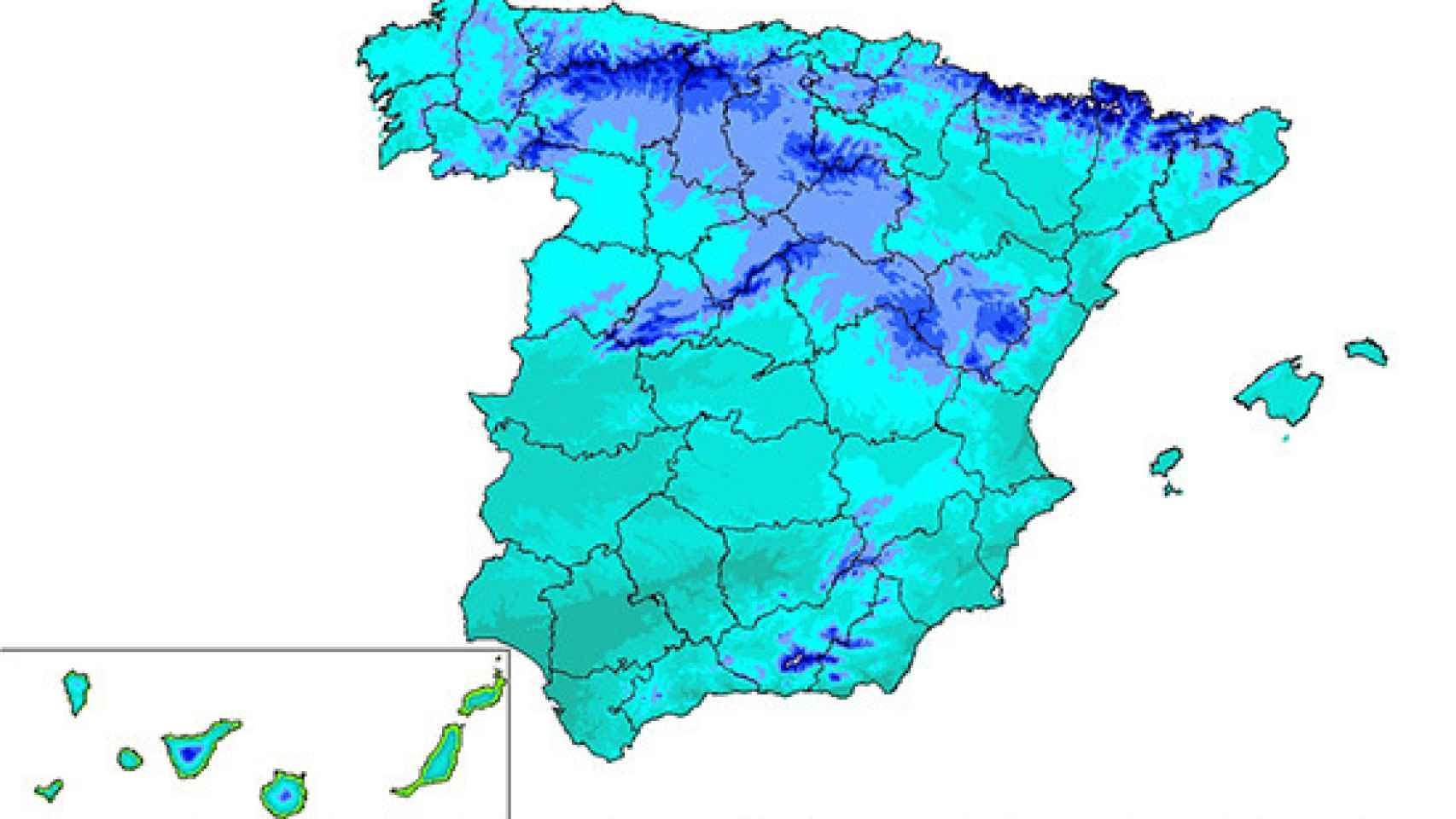 Temperatura media en España en la semana del 14 al 22 de abril (período 1981-2018)