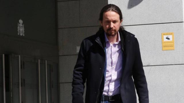 Pablo Iglesias tras su declaración en la Audiencia Nacional.