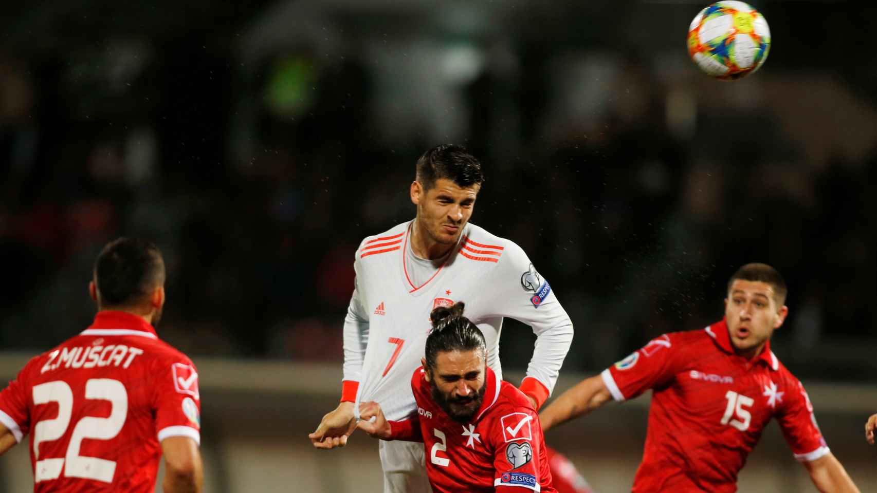 Morata, en un momento del partido ante Malta