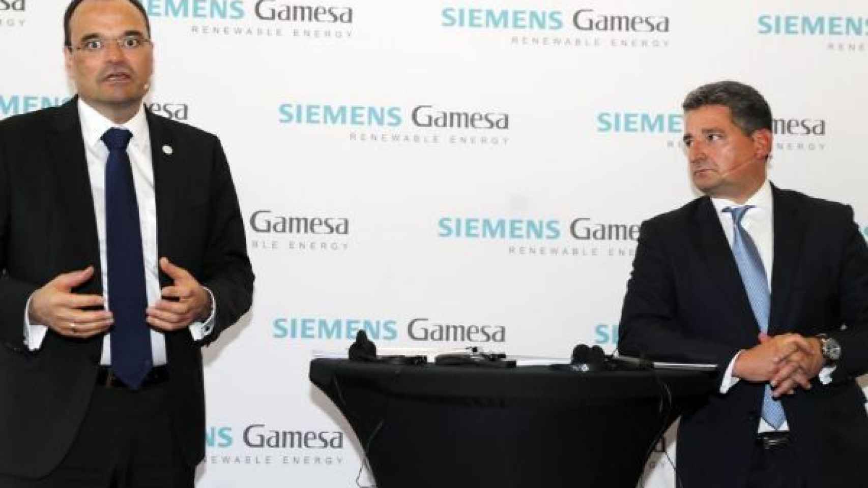 Markus Tacke, consejero delegado, y Miguel Ángel López, presidente, de Siemens Gamesa
