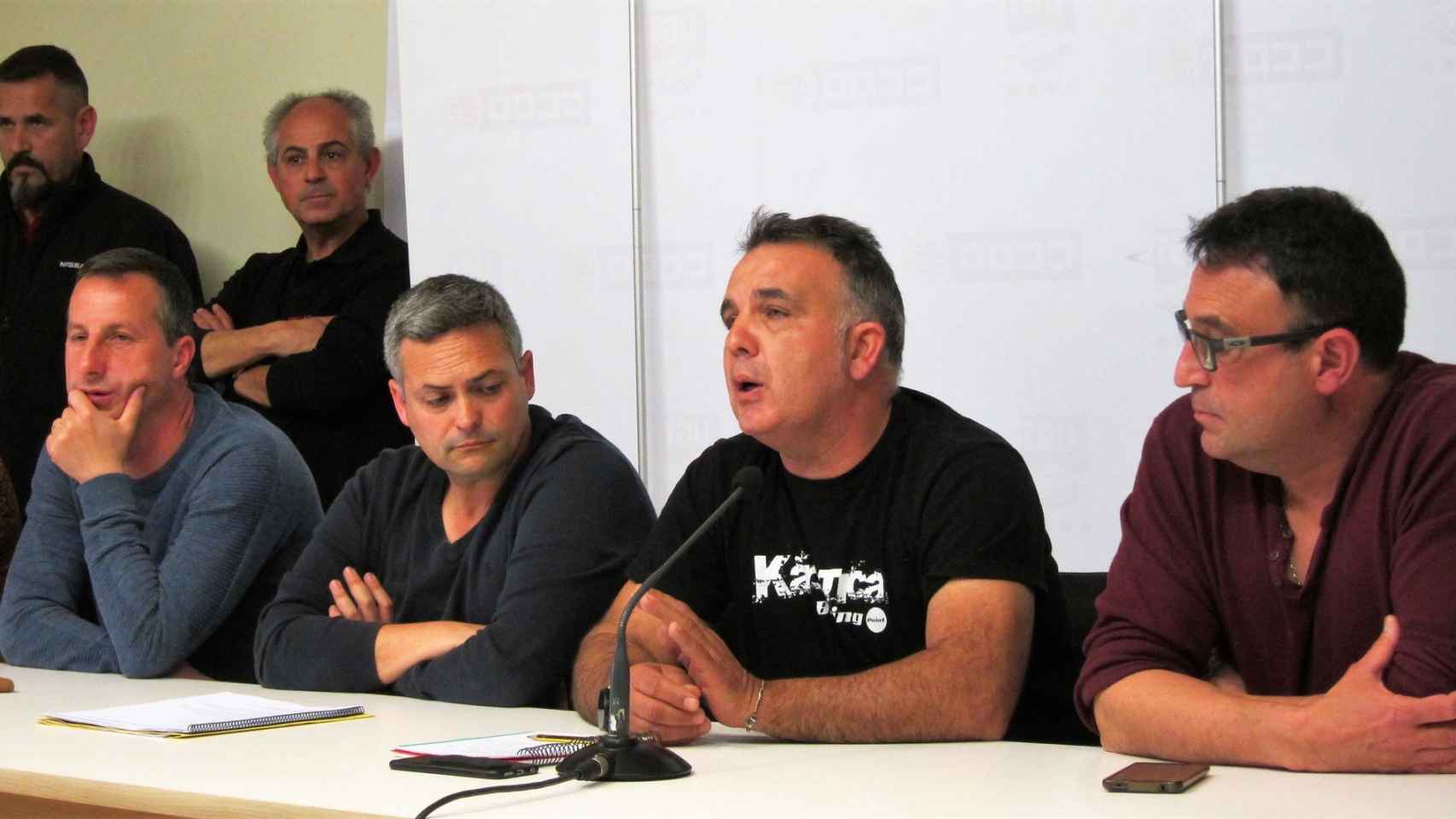 El comité de empresa de Nissan en Barcelona en rueda de prensa realizada hace dos semanas.