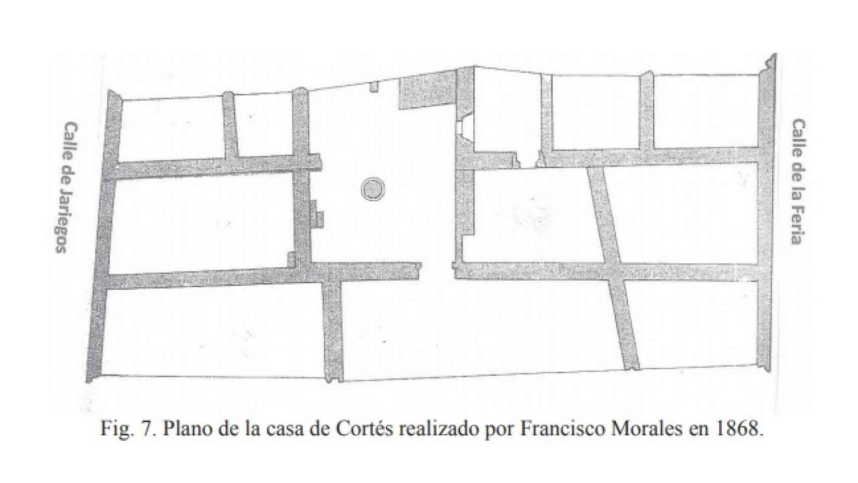 Plano de la casa de Hernán Cortes.
