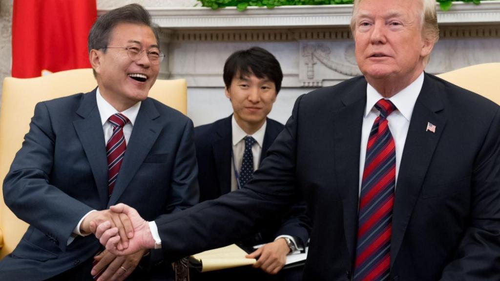 Moon Jae-in y Donald Trump.