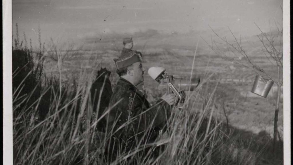 Franco en el frente de Cataluña en el invierno de 1938.