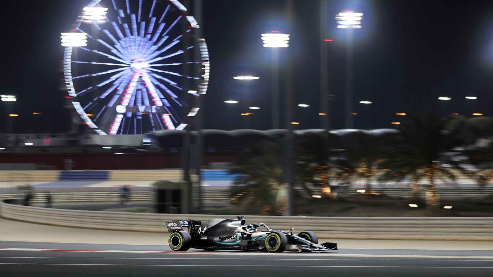 Hamilton, durante un momento del GP de Bahréin